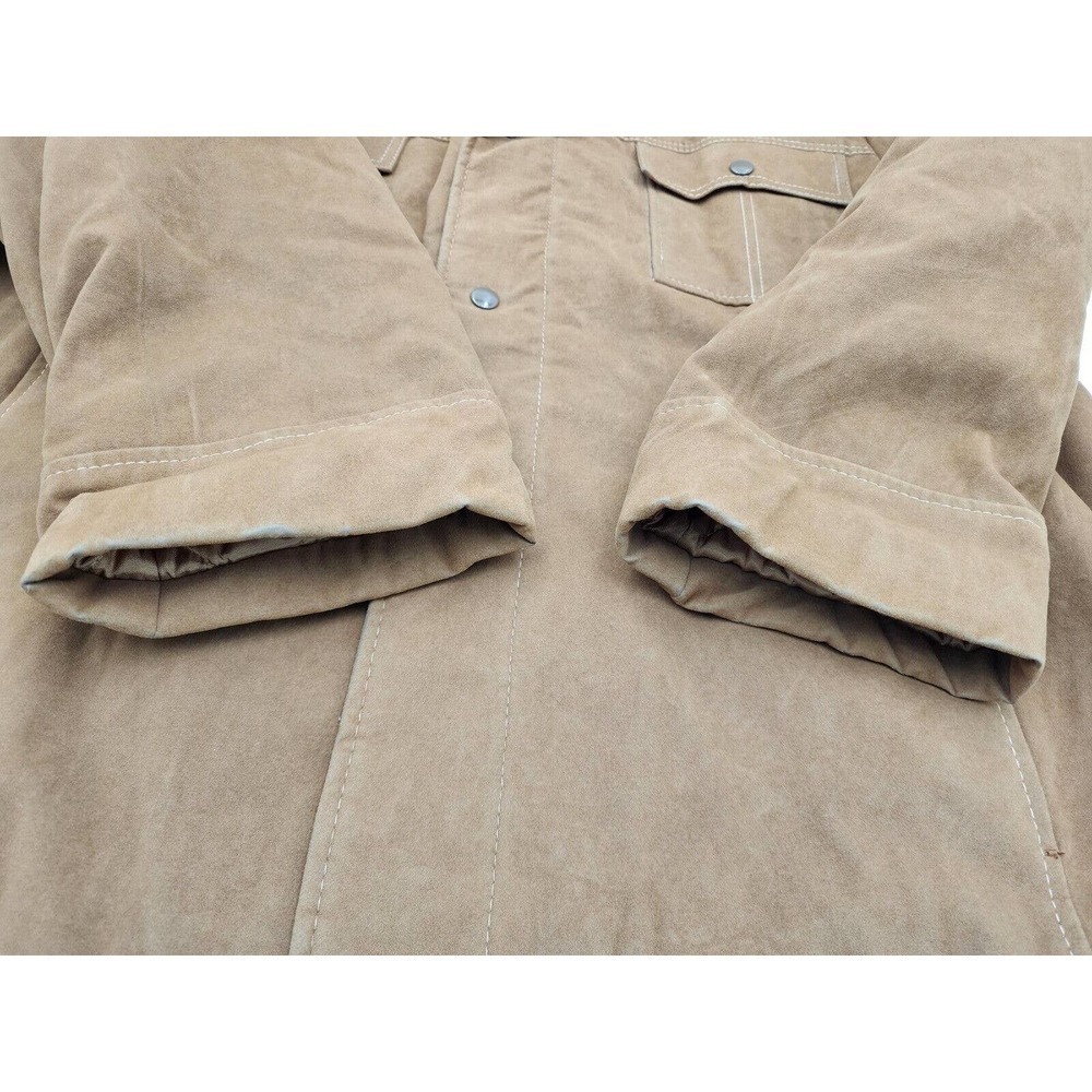 Vintage 1970s JC Penney Men's Faux Suede Sherpa Lined Western Coat Size 43 Snap - Picture 8 of 12
